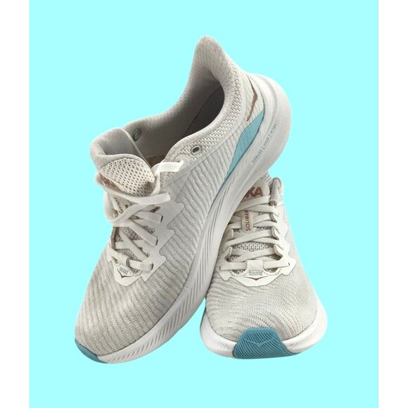 Hoka Womens Solimar Running Shoes Size 7.5 White & Blue Mesh Lightweight - Picture 1 of 9